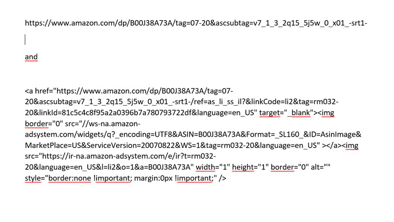 what does an amazon affiliate link look like
